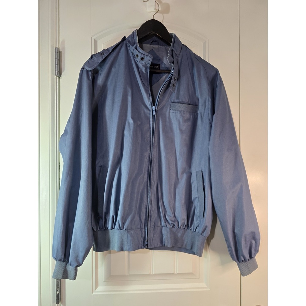 Members Only Vintage Racer Jacket Slate Blue 42 Europe Craft 80s Bomber Coat